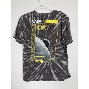 NASA Shirt Rocket Science Space Graphic Hyperspace Gray Tie Dye L